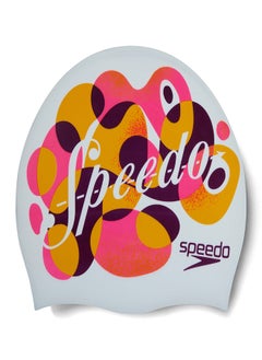 speedo Junior Printed Silicone Swimming Cap Multicolour  - Image 4