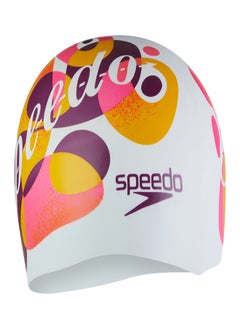 speedo Junior Printed Silicone Swimming Cap Multicolour  - Image 2