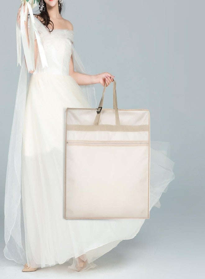 KEEGH Wedding Dress Garment Bag, 72” Tri-fold Bridal Dress Bags for Gowns, With Accessory Pockets and Adjustable Buckle Dress Cover for Wedding/Prom/Travel/Closet Storage (Beige) - Image 5