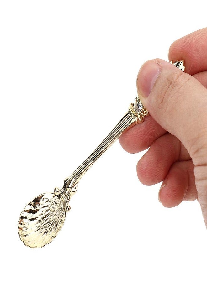Zerodis 6Pcs Vintage Coffee Teaspoons Zinc Alloy Long Handle Anti-Burn Retro Dessert Tableware Set for Tea Espresso Ice Cream Home Bar - Image 3
