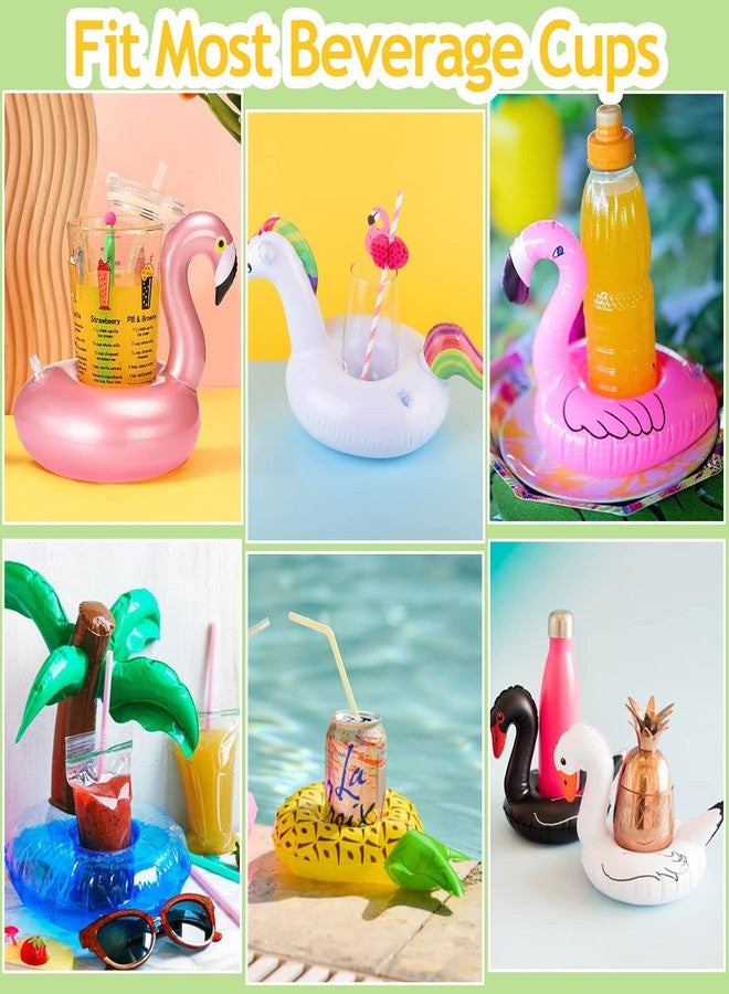 iShyan Inflatable Drink Holder, 20 Pack Drink Floats Inflatable Cup Holders Flamingo Coasters for Swimming Pool Party - Image 5