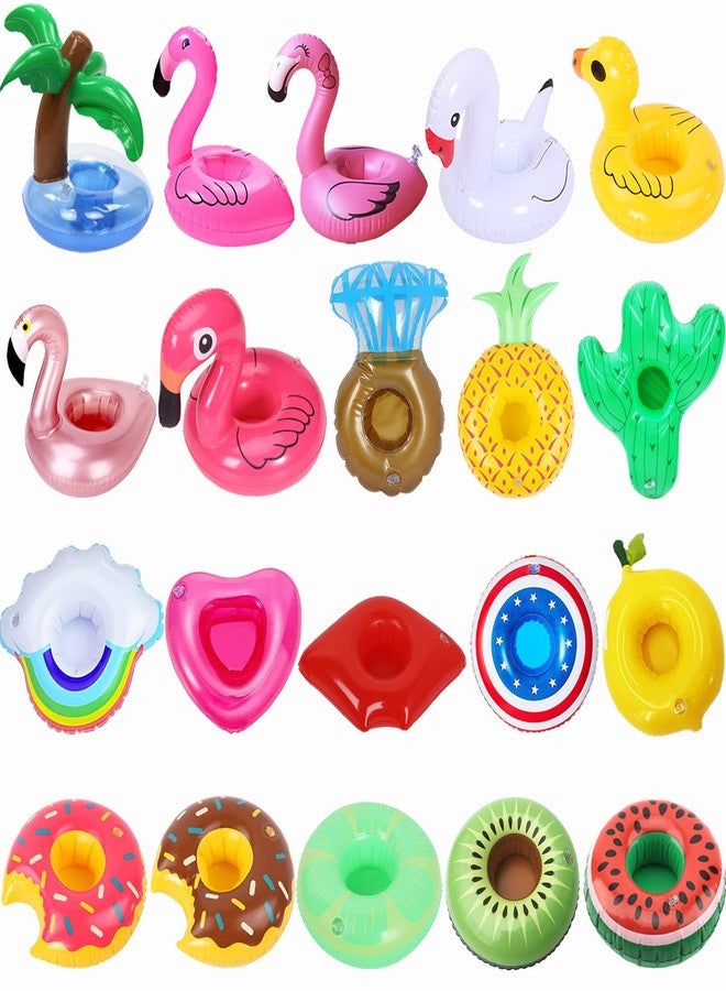 iShyan Inflatable Drink Holder, 20 Pack Drink Floats Inflatable Cup Holders Flamingo Coasters for Swimming Pool Party - Image 1