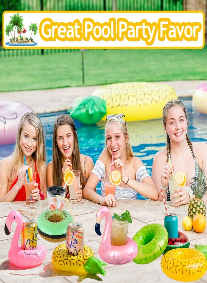 iShyan Inflatable Drink Holder, 20 Pack Drink Floats Inflatable Cup Holders Flamingo Coasters for Swimming Pool Party - Image 3