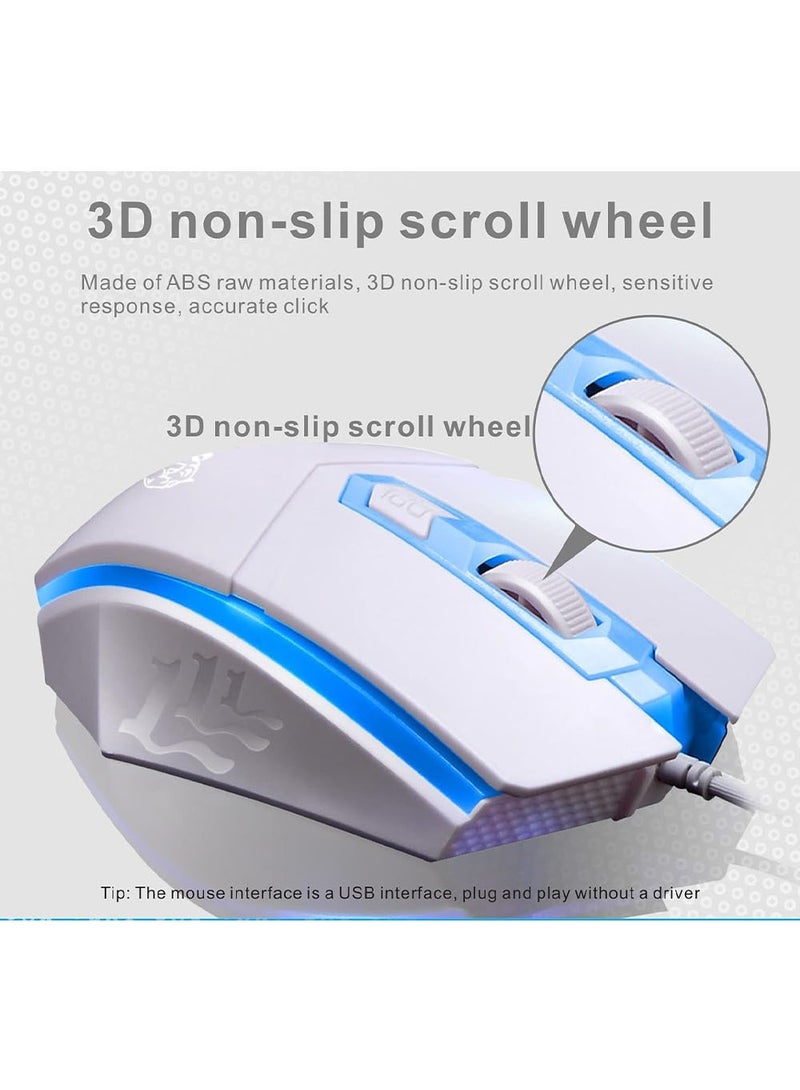G21 Gaming Keyboard Set White with LED Backlight Mouse and Mouse Pad for PC Desktop Home Office Everyday Use - Image 2