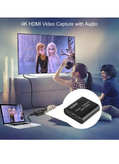 دوسالا جهاز تسجيل الفيديو 4K HDMI مع مخرج متكرر، مسجل فيديو بدقة 1080 بكسل للتقاط الألعاب للبث المباشر أو مؤتمرات الفيديو  - Image 3