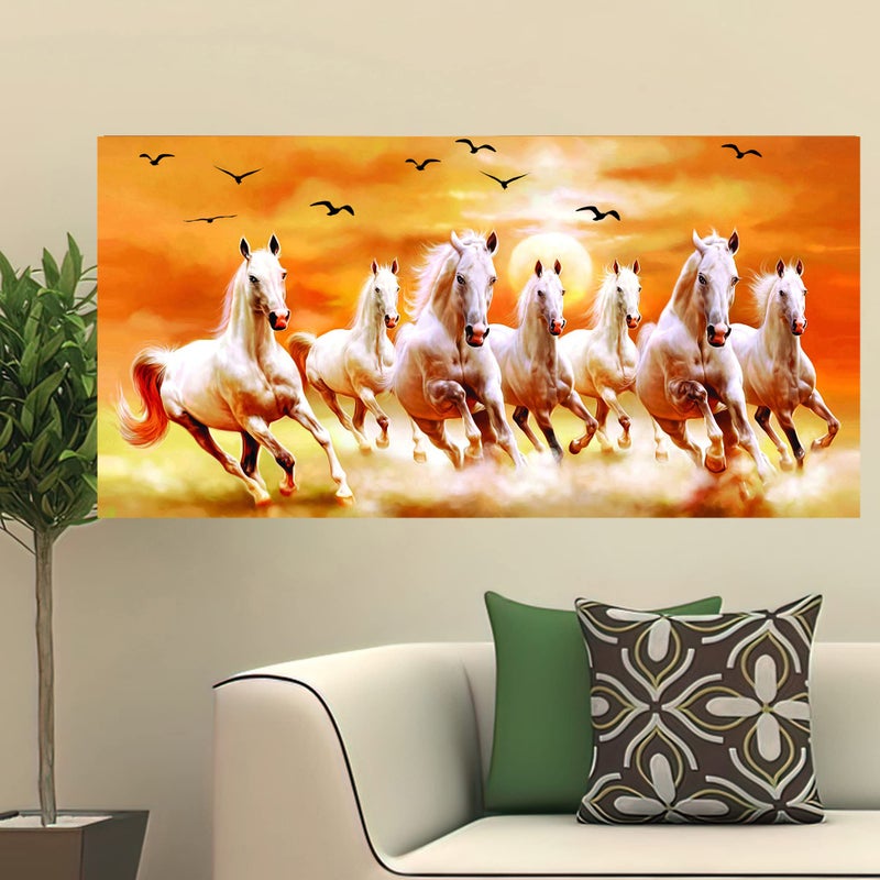 Home Trove تروفي المنزل  محطة بريطانية  سبعة خيول محظوظة تجري عند شروق الشمس ll 7 خيول فاستو ملصق فينيل ll 20stjican211 - Image 2