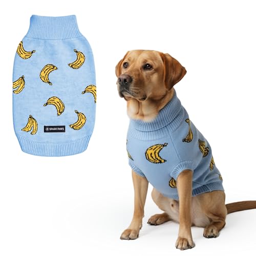 Spark Paws Knit Dog Sweater Ultra Soft Warm Winter Dog Sweater for Small Medium Large Dogs Stretch Fit Pet Sweater for French Bulldog Pitbull Girl Boy Dogs Jacket Banana3XL - Image 1