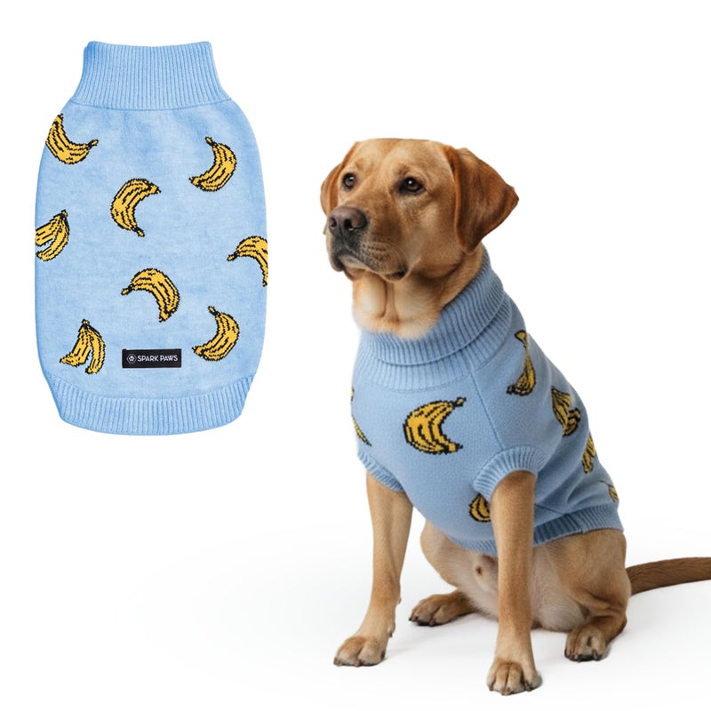 Spark Paws Knit Dog Sweater Ultra Soft Warm Winter Dog Sweater for Small Medium Large Dogs Stretch Fit Pet Sweater for French Bulldog Pitbull Girl Boy Dogs Jacket Banana3XL - Image 2