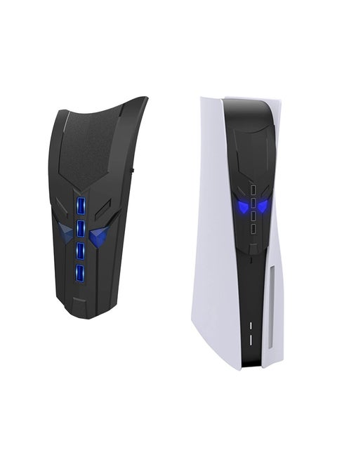 USB Hub for PS5 with Glowing Eyes, High-Speed Expansion Charger Splitter Adapter 4 Ports + Cable Multi-Platform PS4 Mac OS PC Laptop Plug and Play