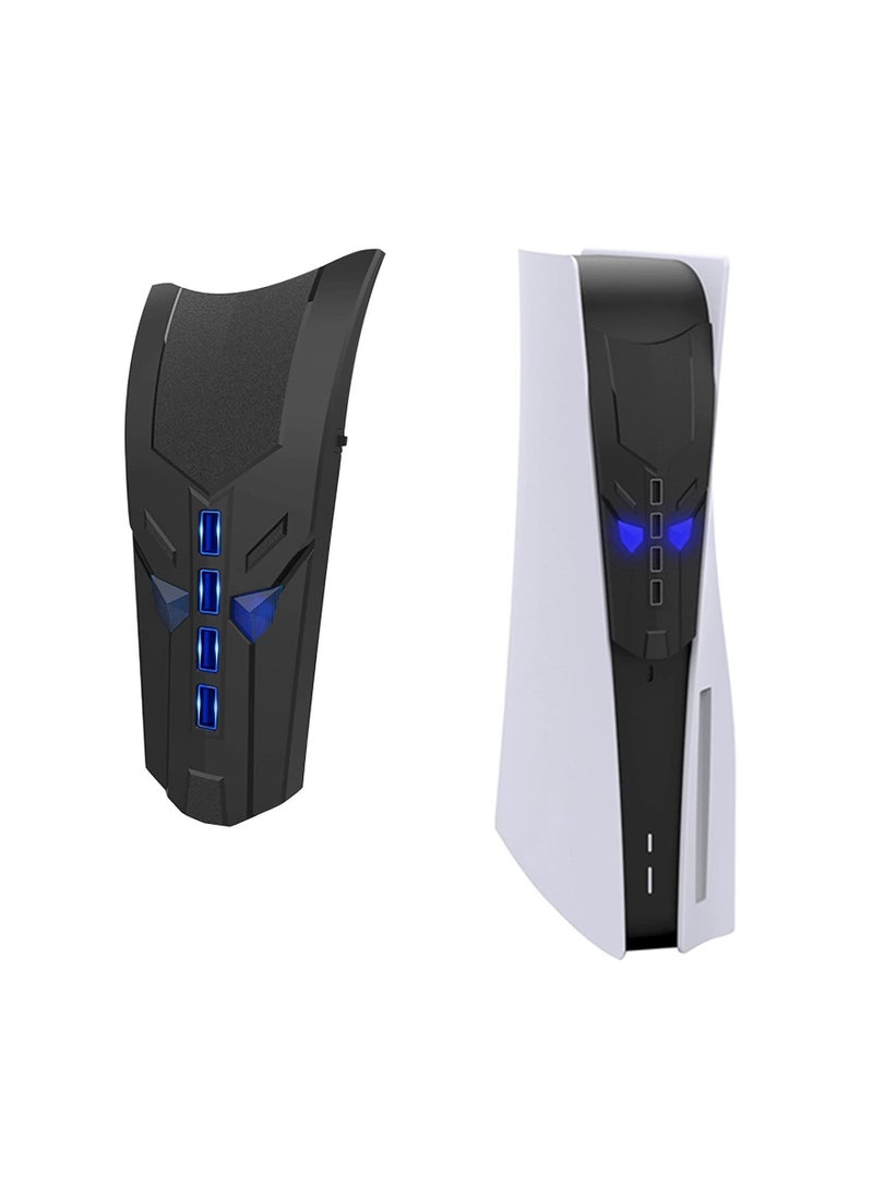 USB Hub for PS5 with Glowing Eyes, High-Speed Expansion Charger Splitter Adapter 4 Ports + Cable Multi-Platform PS4 Mac OS PC Laptop Plug and Play