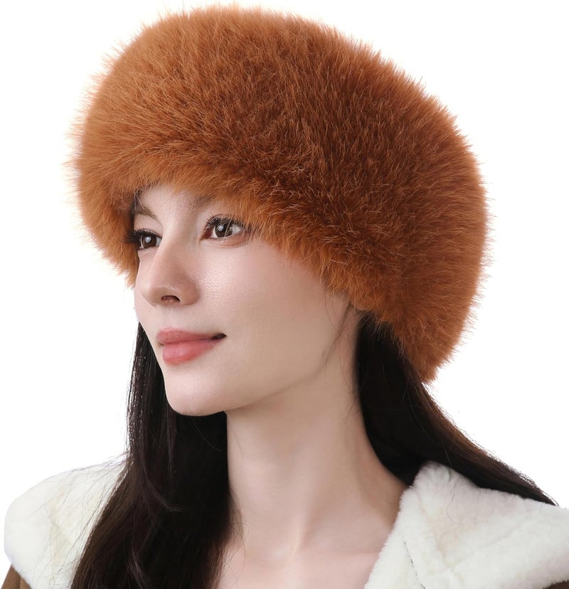 Womens Faux Fur Headband Winter Earwarmer Earmuff Ski