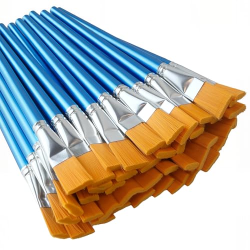 Menintog 40 Pcs Flat Paint Brushes1 Inch Craft Paint Brushes Large Acrylic Paint Brush for Watercolor Oil Painting AcrylicBig Paint Brush for Oil Paint and Body Painting Crafts Rock Painting 40 Pcs - Image 1