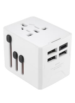 Generic Fast Charging, Universal Travel Adapter - 3 USB + 1 Type C in One Travel Charger with UK/US/AUS/EU Plugs and Socket, International Power Adapter world travel adapter (White)  - Image 4