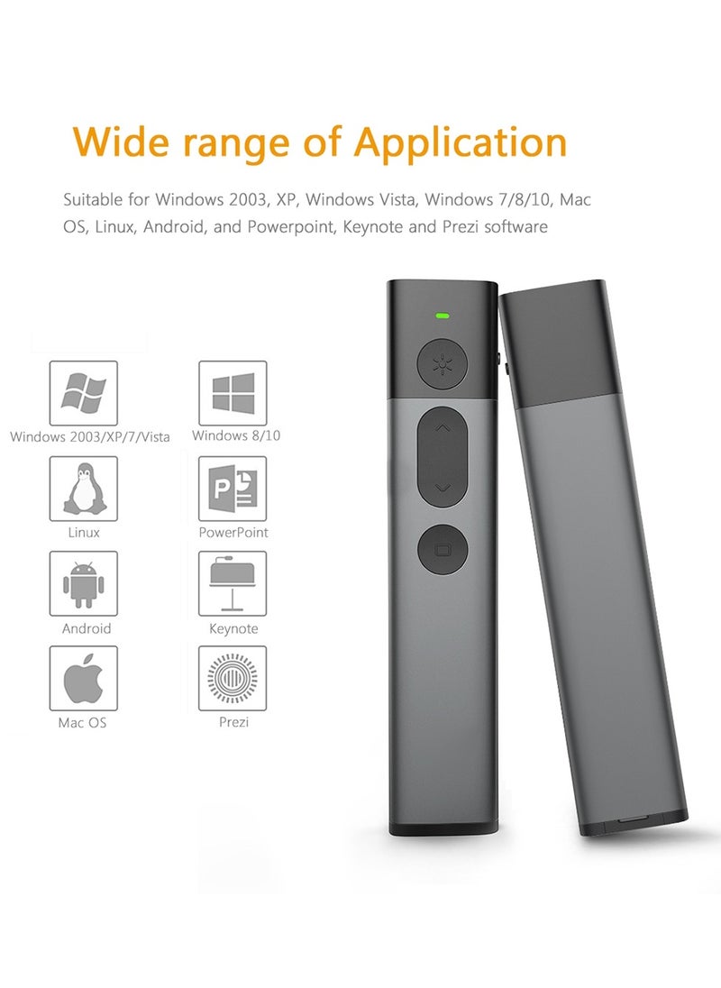 AMBERJACK - Wireless Presenter PowerPoint Clicker Representation Remote Control Green Laser Pointer - Image 1