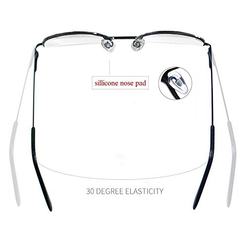 Viseng Half Frame Reading Glasses for Women Men Slim Half Moon Lens Readers Metal Semi Rimless eyewear +2.0 - Image 5