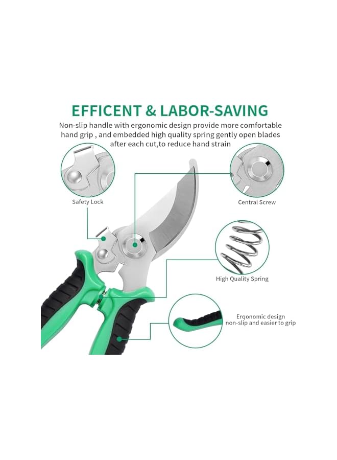 promass 3 Pcs Gardening Pruning Shears, Stainless Steel Gardening Scissors, Garden Potted Pruning Shears With Non-Slip Handle, Suitable For Pruning Flowers, Plants, Bonsai, Hydroponics - Image 4