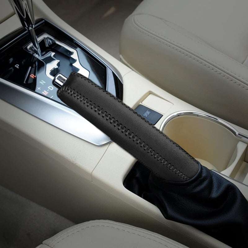SUNBREATH Genuine Leather Hand-Stitched Handbrake Cover - Image 1