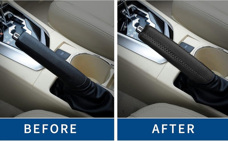 SUNBREATH Genuine Leather Hand-Stitched Handbrake Cover - Image 5