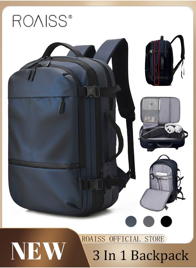 roaiss Fits 17 Inch Laptop Business Backpack 3 in 1 Scalable Capacity College Bookbag For Work School Travel Flight with USB Port Waterproof Casual Computer Daypack for Men  - Image 1