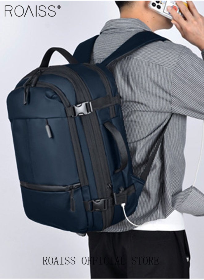 roaiss Fits 17 Inch Laptop Business Backpack 3 in 1 Scalable Capacity College Bookbag For Work School Travel Flight with USB Port Waterproof Casual Computer Daypack for Men  - Image 3