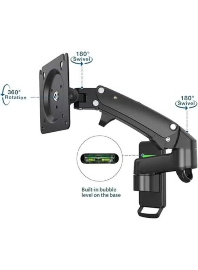 Wall Mount Monitor Arm – Adjustable Gas Spring Bracket for 17"–27" Screens – Full Motion VESA Mount for TVs & Computer Monitors - Image 2