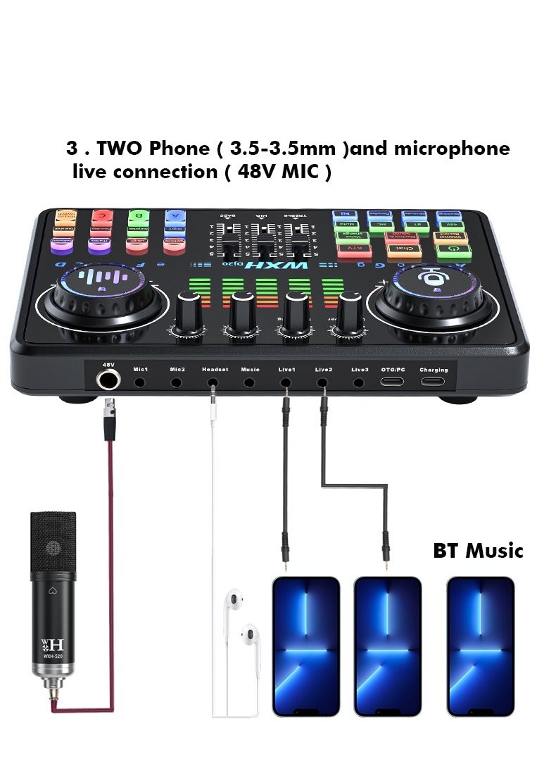Sunbmebge - Sound Card Condenser Microphone Kit/Live Broadcast Equipment with Ring Light/Recording Studio for Live Streaming/Suitable for Podcasting/Live Broadcasting/Singing/PC/Mobile/TikTok/YouTube - Image 1