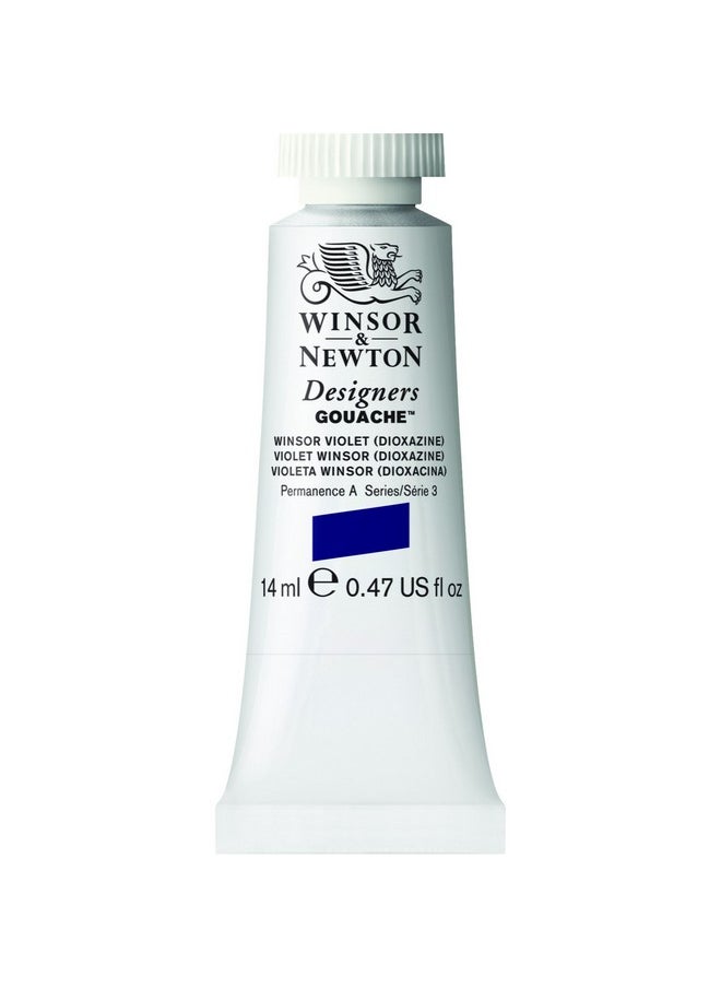 WINSOR & NEWTON Designers Gouache 14 Ml - Winsor Violet (Dioxazine) (733), Finely Pigmented, Vibrant, Vivid & Opaque Matt Colours, Ideal For Designer'S, Illustrators & Commercial Artist  - Image 1