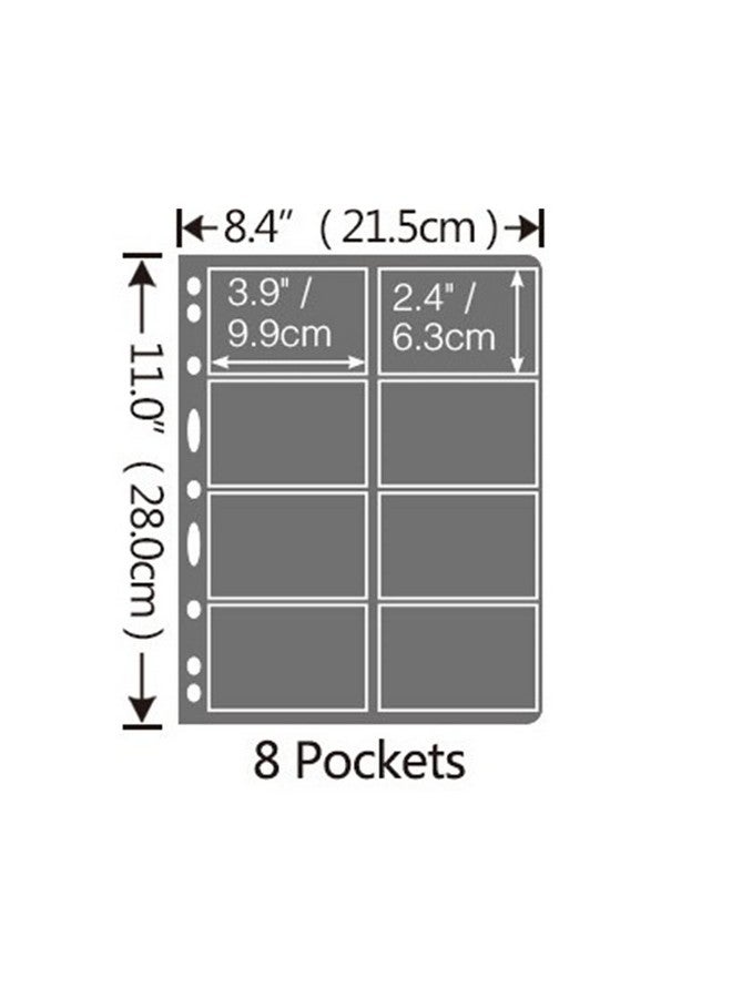 MUDOR 8 Grids Stamp Pages For Stamp Album Binder10 Sheet (20 Page) Professional Pack10 Sheet (20 Page) For Stamp Collectors (8 Grids) - Image 3