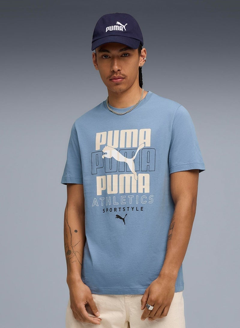 PUMA Men's Graphic Stacked Tee - Image 1