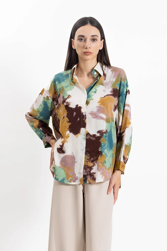 شايبس LIGHTWEIGHT ABSTRACT PRINT SHIRT