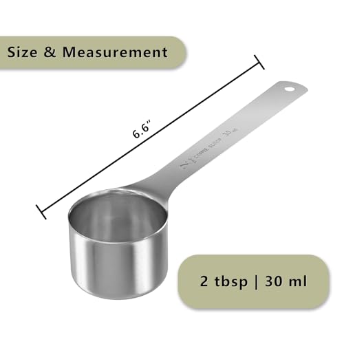 LEIFENY 1PCS 2 Tablespoon(2tbsp, 30ml, 1/8cup) Coffee Scoop, Long Handle Measuring Spoon, Stainless Steel Scooper - Image 2