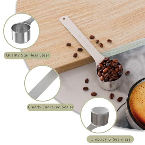 LEIFENY 1PCS 2 Tablespoon(2tbsp, 30ml, 1/8cup) Coffee Scoop, Long Handle Measuring Spoon, Stainless Steel Scooper - Image 3