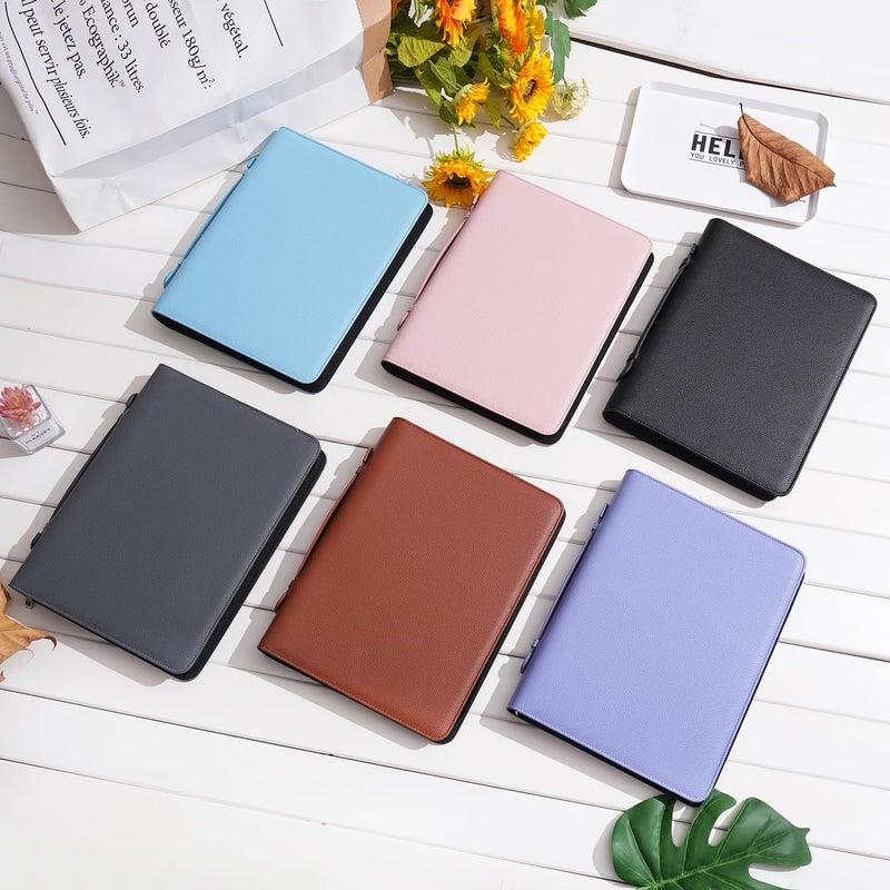 Wonderpool Travel Zippered Portfolio 3 Ring Binder A4 Padfolio Document Case with Removable Clipboard Legal Pad Holder, Business Office School Organizer for Men and Women (Purple) - Image 4