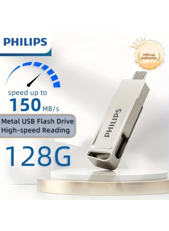 128GB Metal USB 3 2 Flash Drive High Speed 150MB s OTG Type C Thumb Drive for Android Phone iPad Computer - Image 1