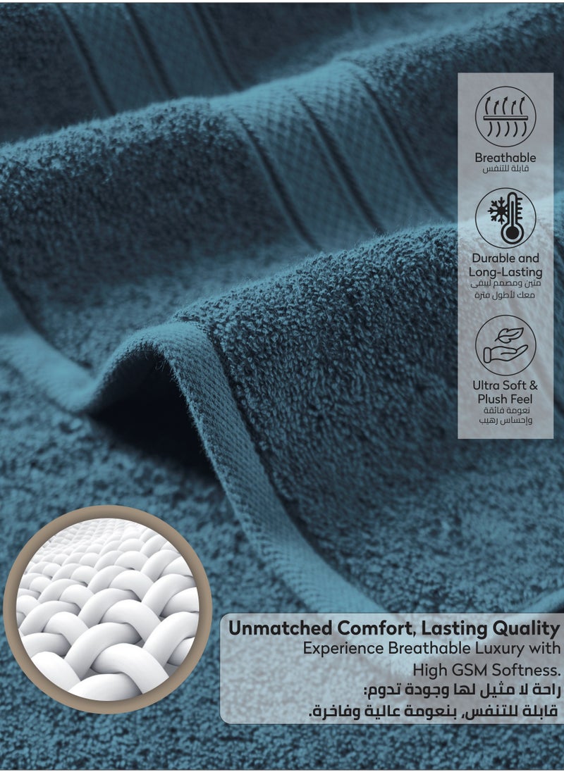 Premium 100 % Combed Cotton 1-Pcs Bath Towel(70 X 140 CM) 600 GSM Large Towel, Highly Absorbent, Quick Dry,Best Towel for Bathroom, Spa And Hotel,Dark Blue