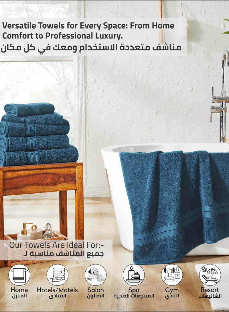 Donetella Premium 100 % Combed Cotton 1-Pcs Bath Towel(70 X 140 CM) 600 GSM Large Towel, Highly Absorbent, Quick Dry,Best Towel for Bathroom, Spa And Hotel,Dark Blue