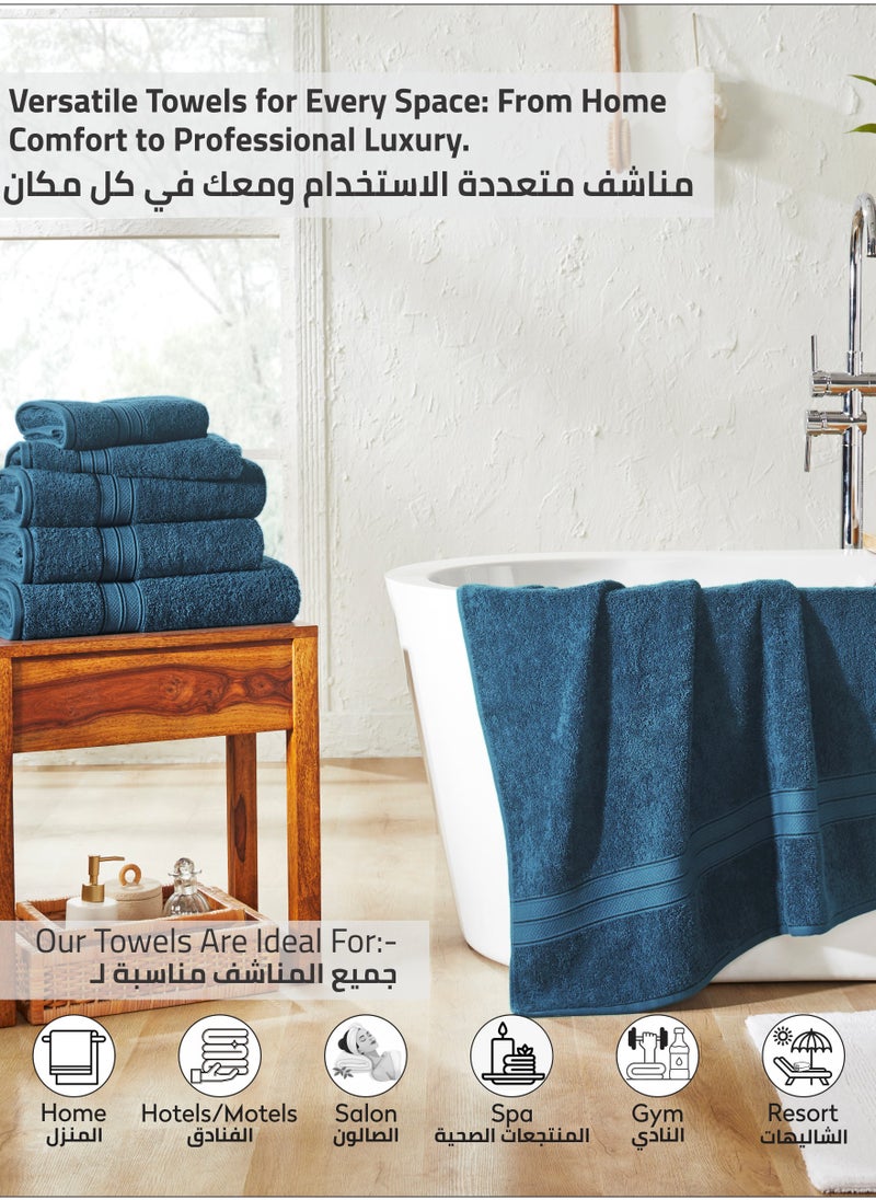 Premium 100 % Combed Cotton 1-Pcs Bath Towel(70 X 140 CM) 600 GSM Large Towel, Highly Absorbent, Quick Dry,Best Towel for Bathroom, Spa And Hotel,Dark Blue