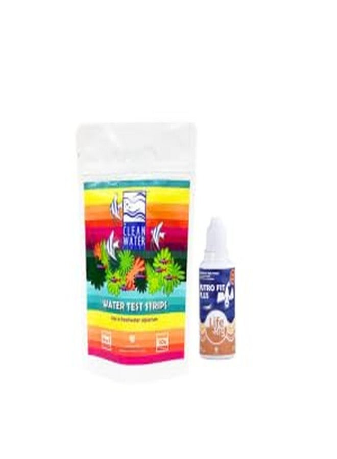 THE BRREED Aquarium Products India Water Test Strips 6 in 1-60 Tests & Plus fit 20 Ml - Image 1