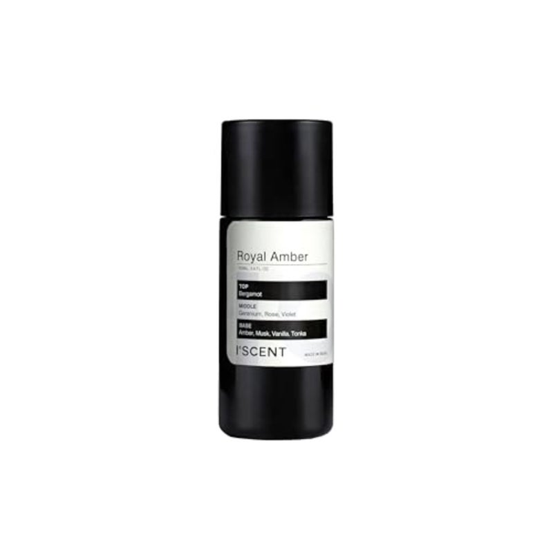 عبوة زيت عطر العنبر الملكي لموزع الروائح العطرية إنسو 100 مل، رائحة مميزة مع البرغموت والورد والتونكا، مزيج رائع من الأزهار والعنبر والأخشاب المخملية للمنزل الراقي - Image 1