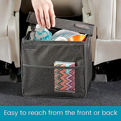 High Road TrashStand Weighted Car Trash Can with Lid and Removable Leakproof Liner - Universal Fit Behind Center Console in Back Seat - Holds 2 Gallons of Car Garbage - Image 3