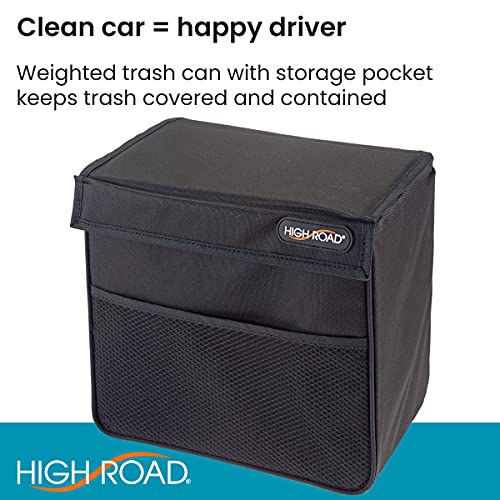 High Road TrashStand Weighted Car Trash Can with Lid and Removable Leakproof Liner - Universal Fit Behind Center Console in Back Seat - Holds 2 Gallons of Car Garbage - Image 2