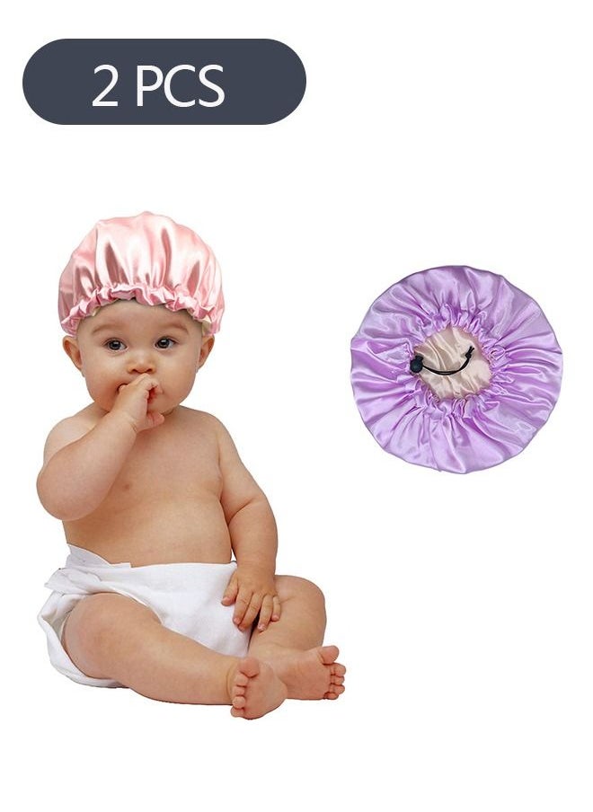 Ant 2-Piece Kids Satin Bonnet Night Sleep Caps, Adjustable Sleeping Hat, Soft Silk Flower Night Hats for Toddler Baby  - Image 1