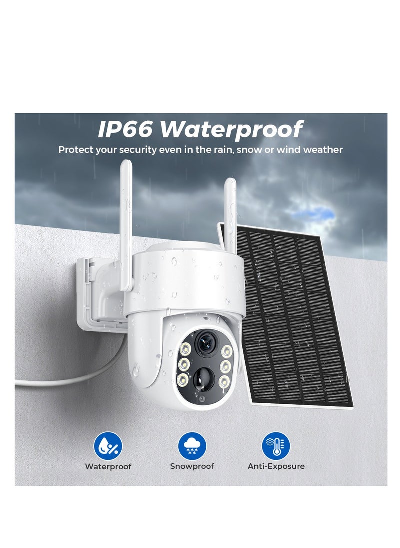 Furtey - Solar Cameras for Home Security Battery Wifi Cameras Outside Surveillance Camera with 360° View Smart Night Vision Motion Sensor Alarm - Image 1
