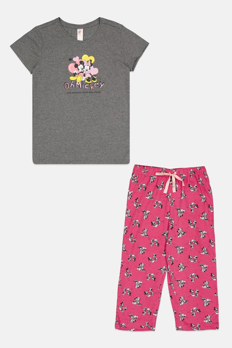 Zivame By Rosaline Kids Girl 2 Pcs Set Graphic Print Pajama, Multicolor - Image 1