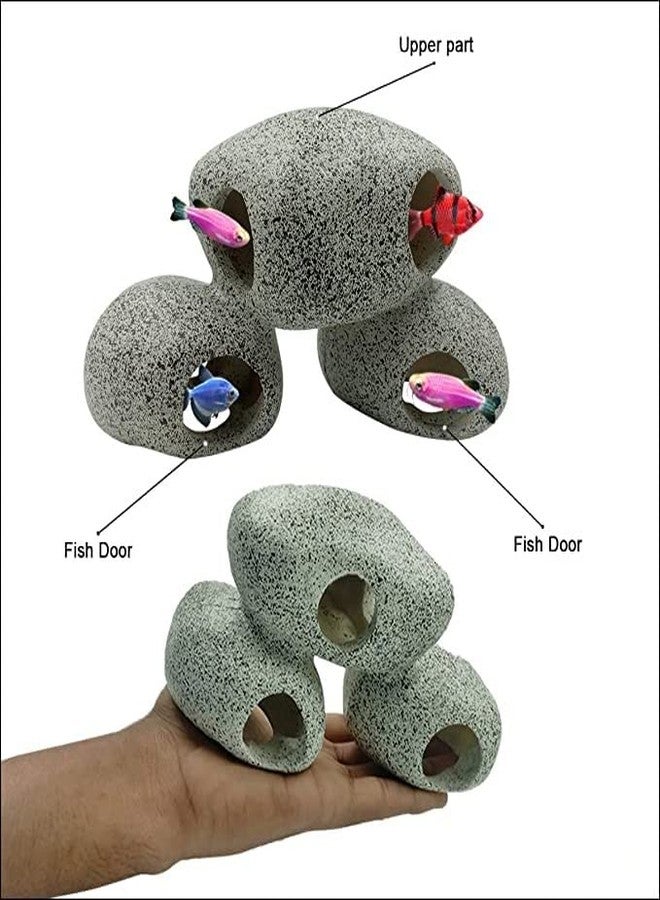 GIG BAZAAR- 1 piece xAquarium Stone Shelter Rock Realistic Artificial Granite Rock Small Fish Shrimp Hideaway Decoration Ornament Accessories - Image 2