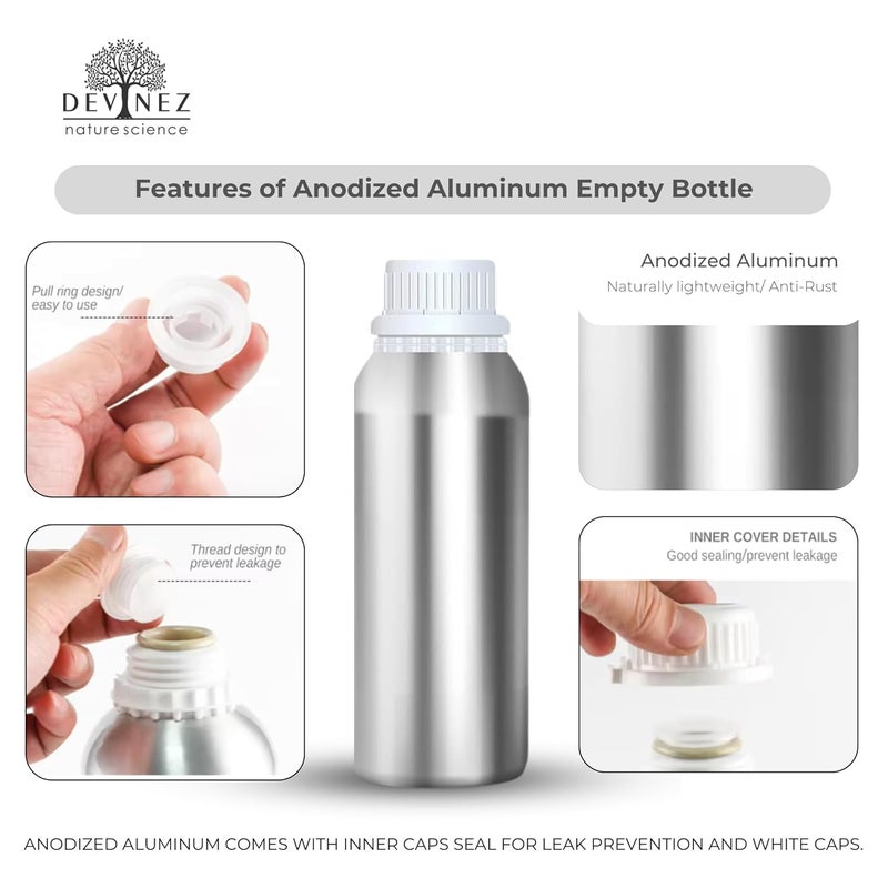Devinez Anodized Aluminum Empty Bottle with Drop Nozzle Seal Cap Ideal for Essential Oils Skin Care Beauty Products Toners Cosmetics DIY Creations 1000ml Pack of 6 - Image 3