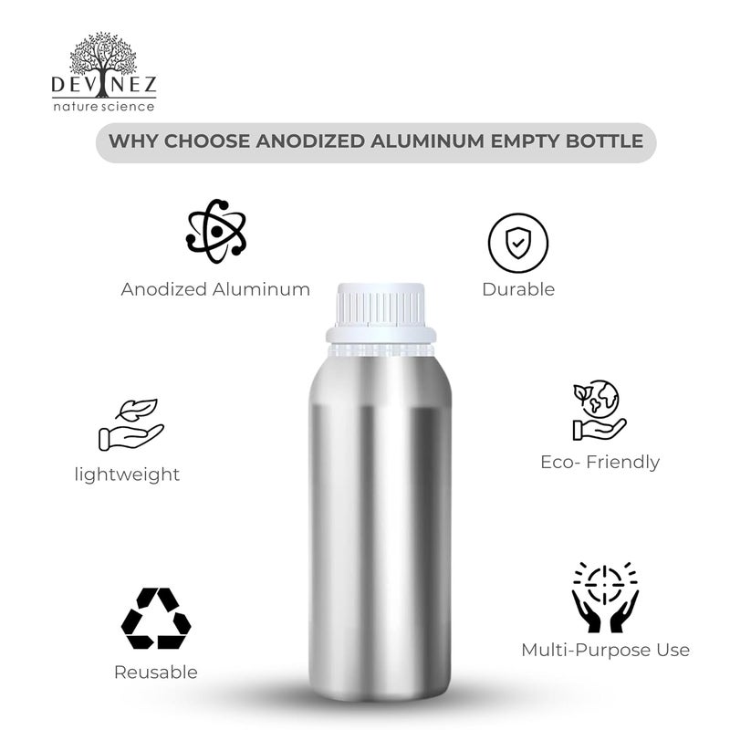 Devinez Anodized Aluminum Empty Bottle with Drop Nozzle Seal Cap Ideal for Essential Oils Skin Care Beauty Products Toners Cosmetics DIY Creations 1000ml Pack of 6 - Image 4