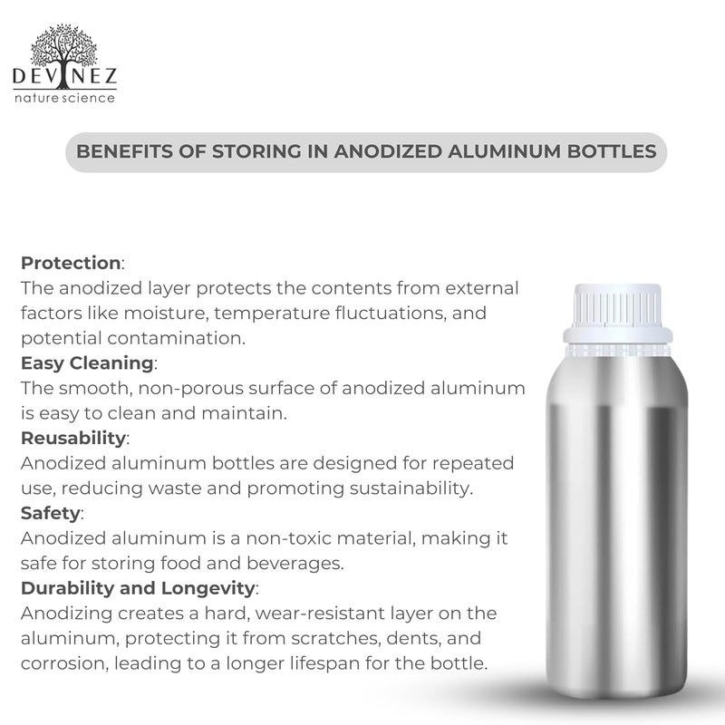 Devinez Anodized Aluminum Empty Bottle with Drop Nozzle Seal Cap Ideal for Essential Oils Skin Care Beauty Products Toners Cosmetics DIY Creations 1000ml Pack of 6 - Image 5