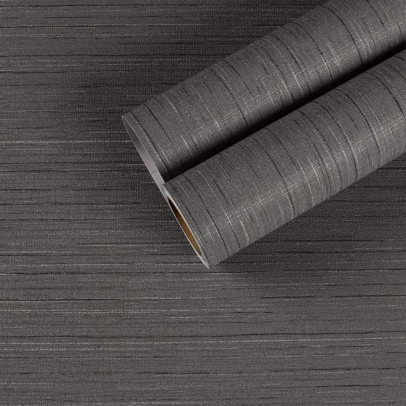 CHIHUT Extra Wide 30x236 Dark Grey Grasscloth Peel and Stick Wallpaper Linen Fabric Seagrass Textured Contact Paper Self Adhesive Removable Wallpaper for Bedroom Bathroom Living Room Wall Covering - Image 2