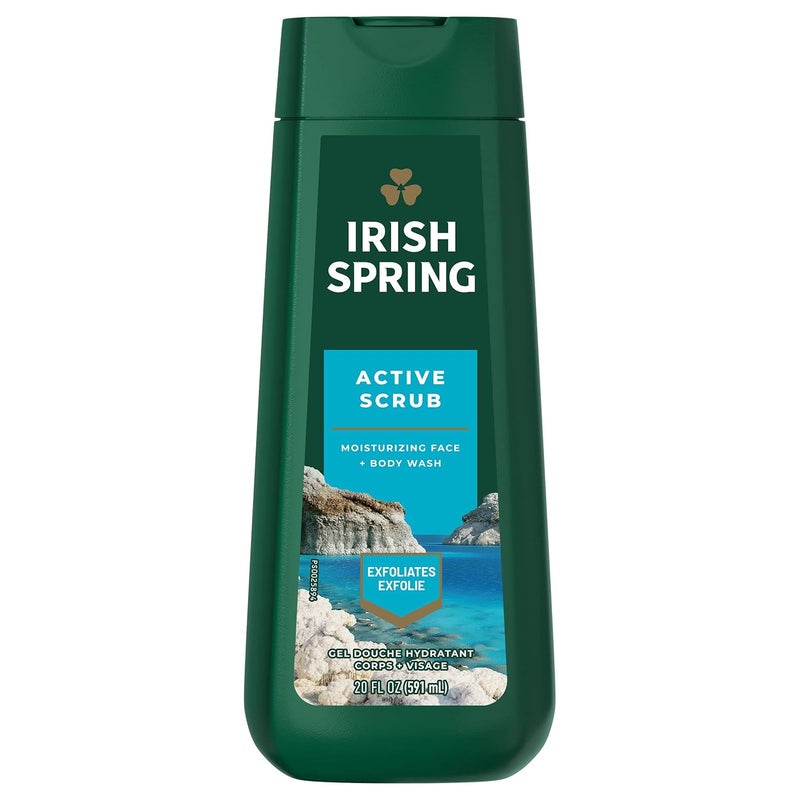 Irish Spring Active Scrub Body Wash for Men 20 Oz - Image 1
